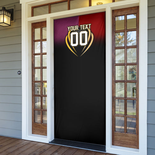 Personalized Brisbane Broncos vs Dolphins Fusion Door Cover Hybrid Mascot Lightning Graphic With Hexagon Honeycomb