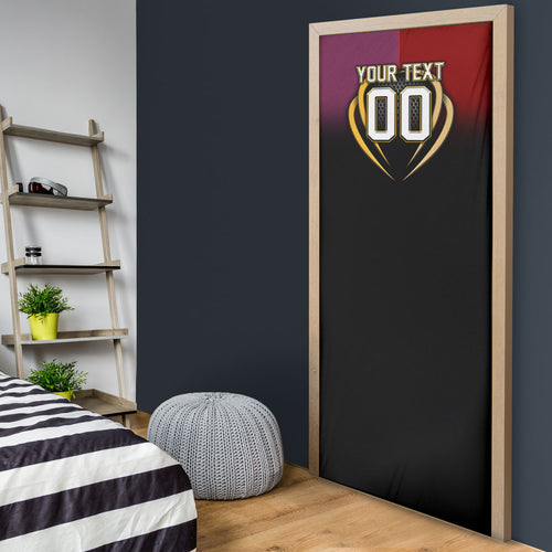 Personalized Brisbane Broncos vs Dolphins Fusion Door Cover Hybrid Mascot Lightning Graphic With Hexagon Honeycomb