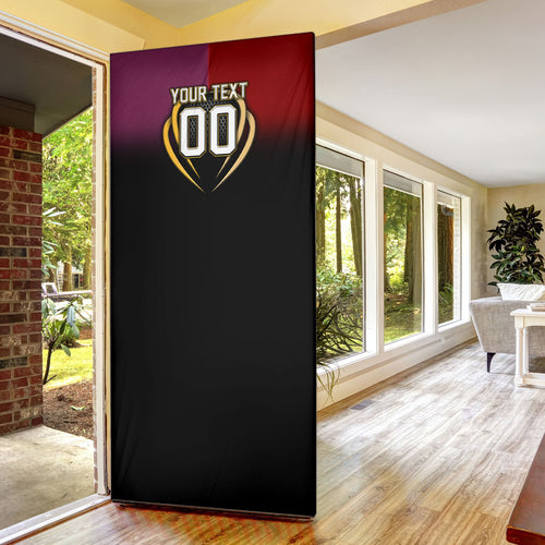 Personalized Brisbane Broncos vs Dolphins Fusion Door Cover Hybrid Mascot Lightning Graphic With Hexagon Honeycomb