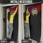 Personalized Brisbane Broncos vs Dolphins Fusion Door Cover Hybrid Mascot Lightning Graphic With Hexagon Honeycomb