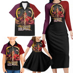 Personalized Brisbane Broncos vs Dolphins Fusion Family Matching Long Sleeve Bodycon Dress and Hawaiian Shirt Hybrid Mascot Lightning Graphic With Hexagon Honeycomb