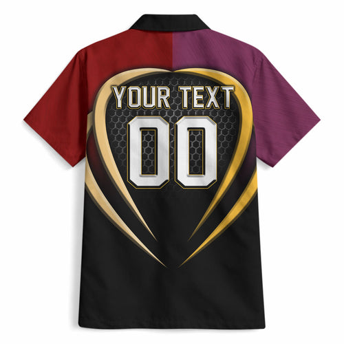 Personalized Brisbane Broncos vs Dolphins Fusion Hawaiian Shirt Hybrid Mascot Lightning Graphic With Hexagon Honeycomb