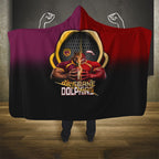 Brisbane Broncos vs Dolphins Fusion Hooded Blanket Hybrid Mascot Lightning Graphic With Hexagon Honeycomb
