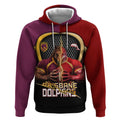 Personalized Brisbane Broncos vs Dolphins Fusion Hoodie Hybrid Mascot Lightning Graphic With Hexagon Honeycomb