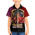 Personalized Brisbane Broncos vs Dolphins Fusion Kid Hawaiian Shirt Hybrid Mascot Lightning Graphic With Hexagon Honeycomb