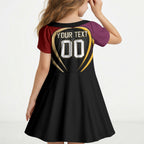 Personalized Brisbane Broncos vs Dolphins Fusion Kid Short Sleeve Dress Hybrid Mascot Lightning Graphic With Hexagon Honeycomb