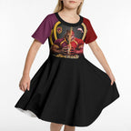 Personalized Brisbane Broncos vs Dolphins Fusion Kid Short Sleeve Dress Hybrid Mascot Lightning Graphic With Hexagon Honeycomb