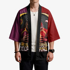 Personalized Brisbane Broncos vs Dolphins Fusion Kimono Hybrid Mascot Lightning Graphic With Hexagon Honeycomb