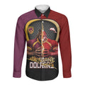 Personalized Brisbane Broncos vs Dolphins Fusion Long Sleeve Button Shirt Hybrid Mascot Lightning Graphic With Hexagon Honeycomb