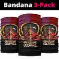 Brisbane Broncos vs Dolphins Fusion Neck Gaiter Hybrid Mascot Lightning Graphic With Hexagon Honeycomb