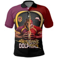 Personalized Brisbane Broncos vs Dolphins Fusion Polo Shirt Hybrid Mascot Lightning Graphic With Hexagon Honeycomb