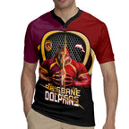 Personalized Brisbane Broncos vs Dolphins Fusion Rugby Jersey Hybrid Mascot Lightning Graphic With Hexagon Honeycomb