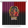 Brisbane Broncos vs Dolphins Fusion Shower Curtain Hybrid Mascot Lightning Graphic With Hexagon Honeycomb