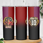 Personalized Brisbane Broncos vs Dolphins Fusion Skinny Tumbler Hybrid Mascot Lightning Graphic With Hexagon Honeycomb