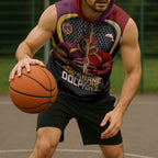 Personalized Brisbane Broncos vs Dolphins Fusion Sleeveless Hoodie Hybrid Mascot Lightning Graphic With Hexagon Honeycomb