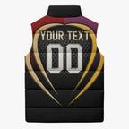 Personalized Brisbane Broncos vs Dolphins Fusion Sleeveless Puffer Jacket Hybrid Mascot Lightning Graphic With Hexagon Honeycomb