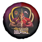Brisbane Broncos vs Dolphins Fusion Spare Tire Cover Hybrid Mascot Lightning Graphic With Hexagon Honeycomb
