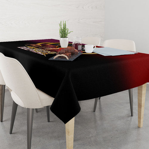 Brisbane Broncos vs Dolphins Fusion Tablecloth Hybrid Mascot Lightning Graphic With Hexagon Honeycomb