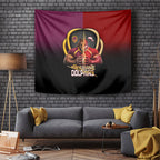 Brisbane Broncos vs Dolphins Fusion Tapestry Hybrid Mascot Lightning Graphic With Hexagon Honeycomb