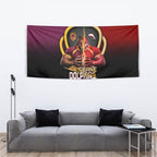 Brisbane Broncos vs Dolphins Fusion Tapestry Hybrid Mascot Lightning Graphic With Hexagon Honeycomb