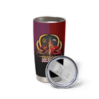 Personalized Brisbane Broncos vs Dolphins Fusion Tumbler Cup Hybrid Mascot Lightning Graphic With Hexagon Honeycomb