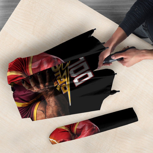 Brisbane Broncos vs Dolphins Fusion Umbrella Hybrid Mascot Lightning Graphic With Hexagon Honeycomb