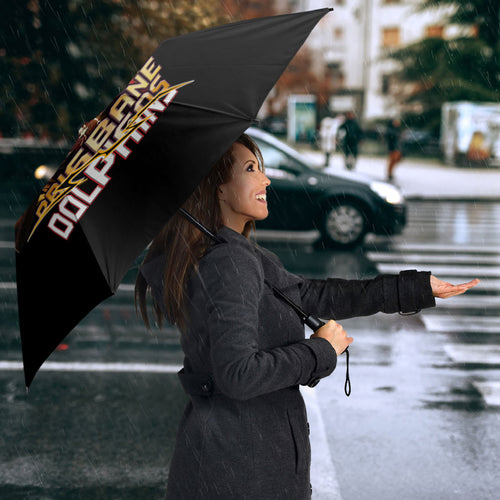 Brisbane Broncos vs Dolphins Fusion Umbrella Hybrid Mascot Lightning Graphic With Hexagon Honeycomb