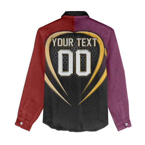 Personalized Brisbane Broncos vs Dolphins Fusion Women Casual Shirt Hybrid Mascot Lightning Graphic With Hexagon Honeycomb