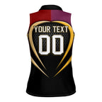 Personalized Brisbane Broncos vs Dolphins Fusion Women Sleeveless Polo Shirt Hybrid Mascot Lightning Graphic With Hexagon Honeycomb