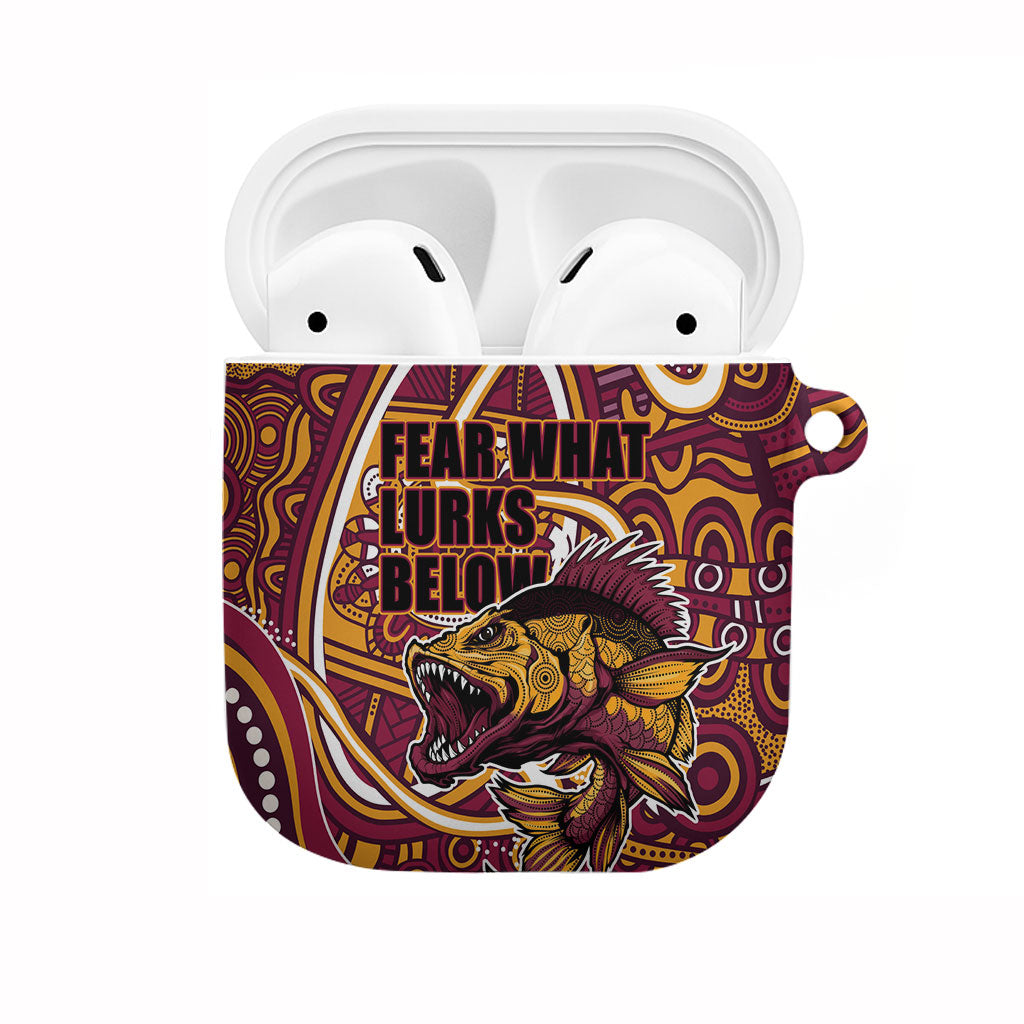 Aboriginal Barramundi Fishing Fear What Lurks Below AirPods Case Indigenous Australian Dot Predatory Fish