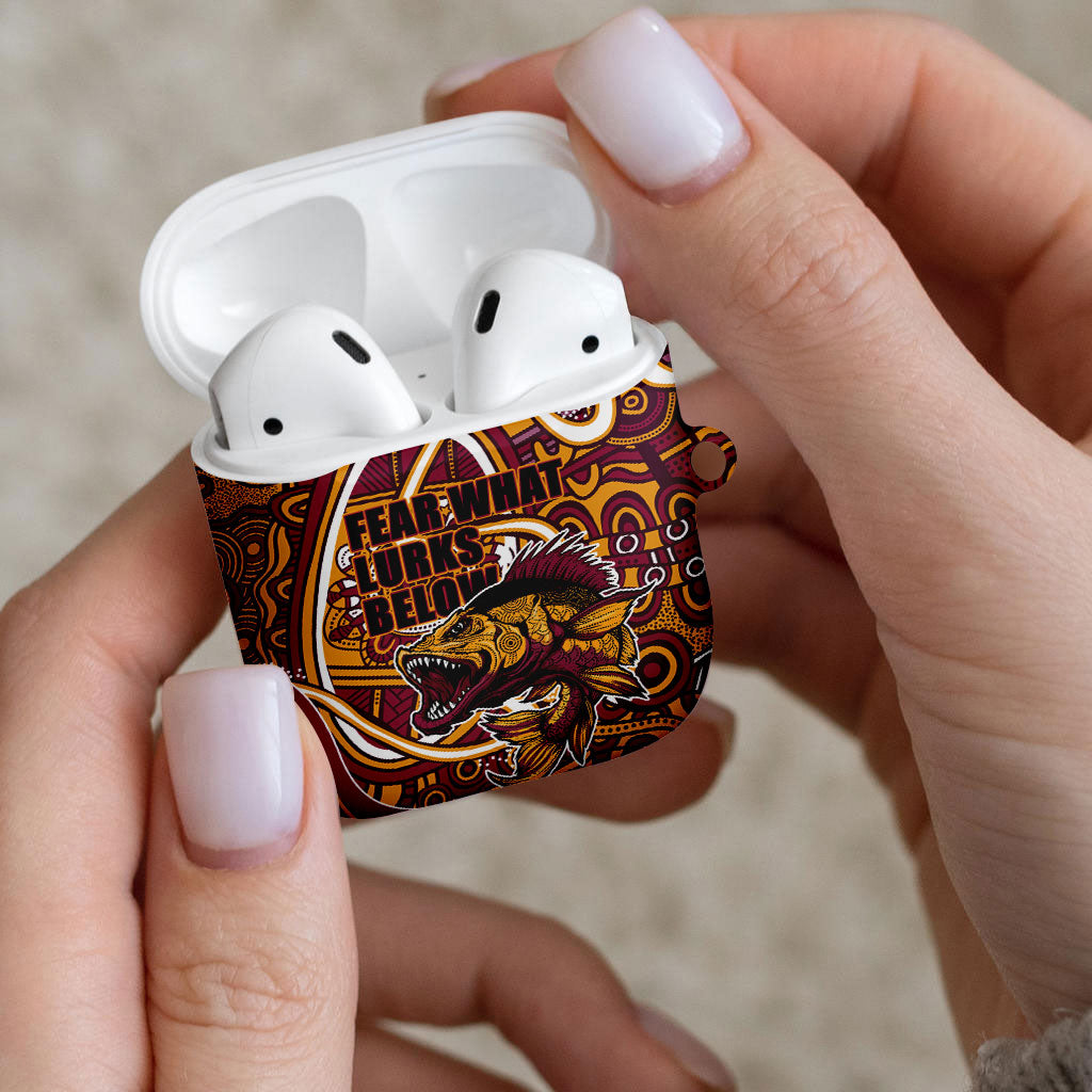 Aboriginal Barramundi Fishing Fear What Lurks Below AirPods Case Indigenous Australian Dot Predatory Fish