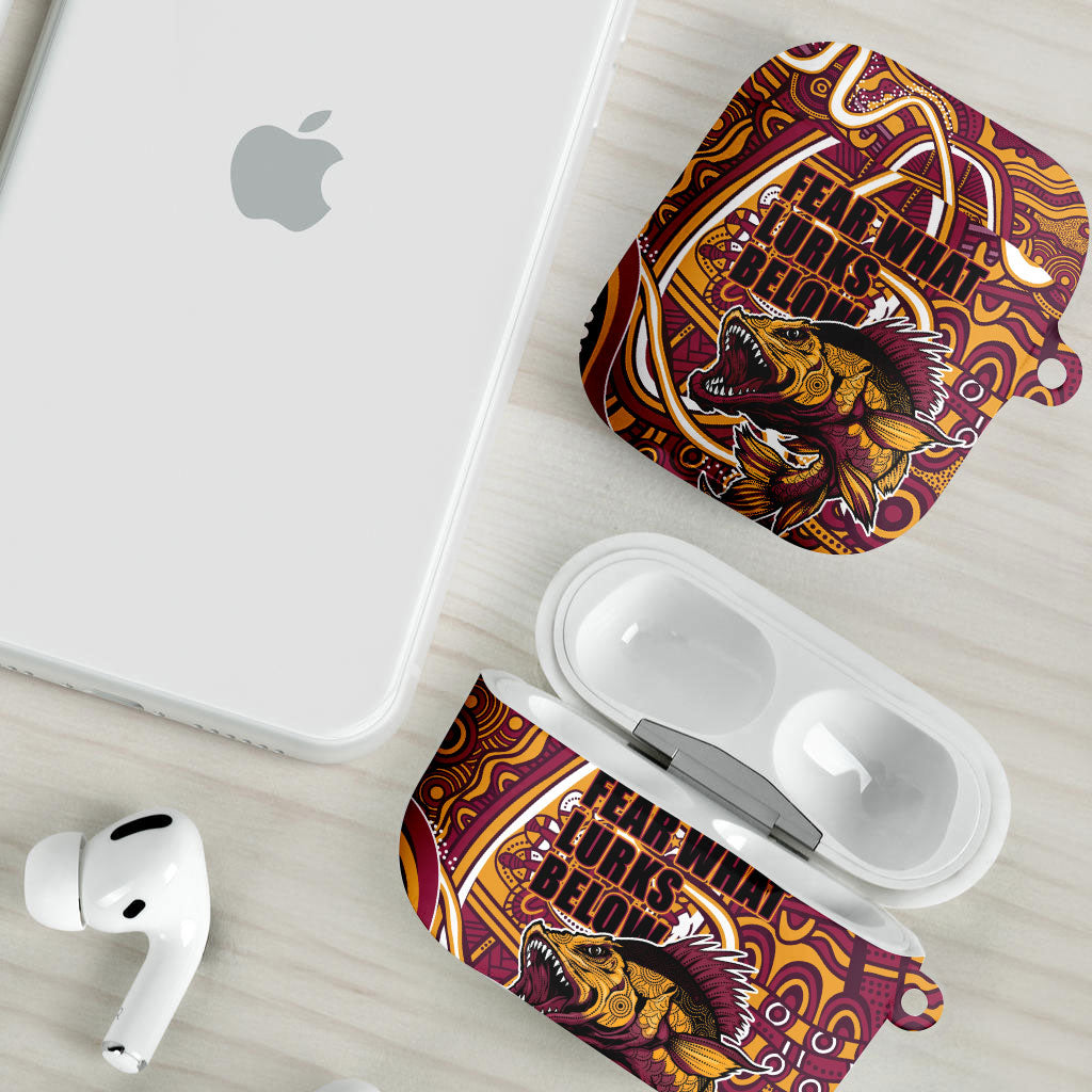 Aboriginal Barramundi Fishing Fear What Lurks Below AirPods Case Indigenous Australian Dot Predatory Fish