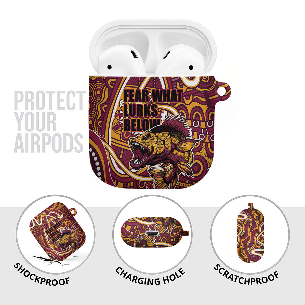 Aboriginal Barramundi Fishing Fear What Lurks Below AirPods Case Indigenous Australian Dot Predatory Fish