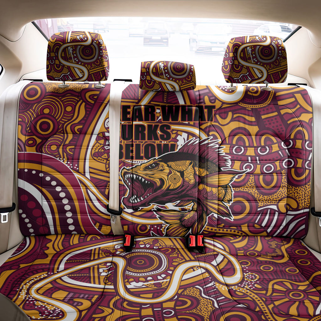 Aboriginal Barramundi Fishing Fear What Lurks Below Back Car Seat Cover Indigenous Australian Dot Predatory Fish