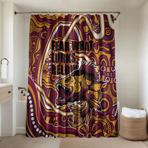 Aboriginal Barramundi Fishing Fear What Lurks Below Bathroom Set Indigenous Australian Dot Predatory Fish