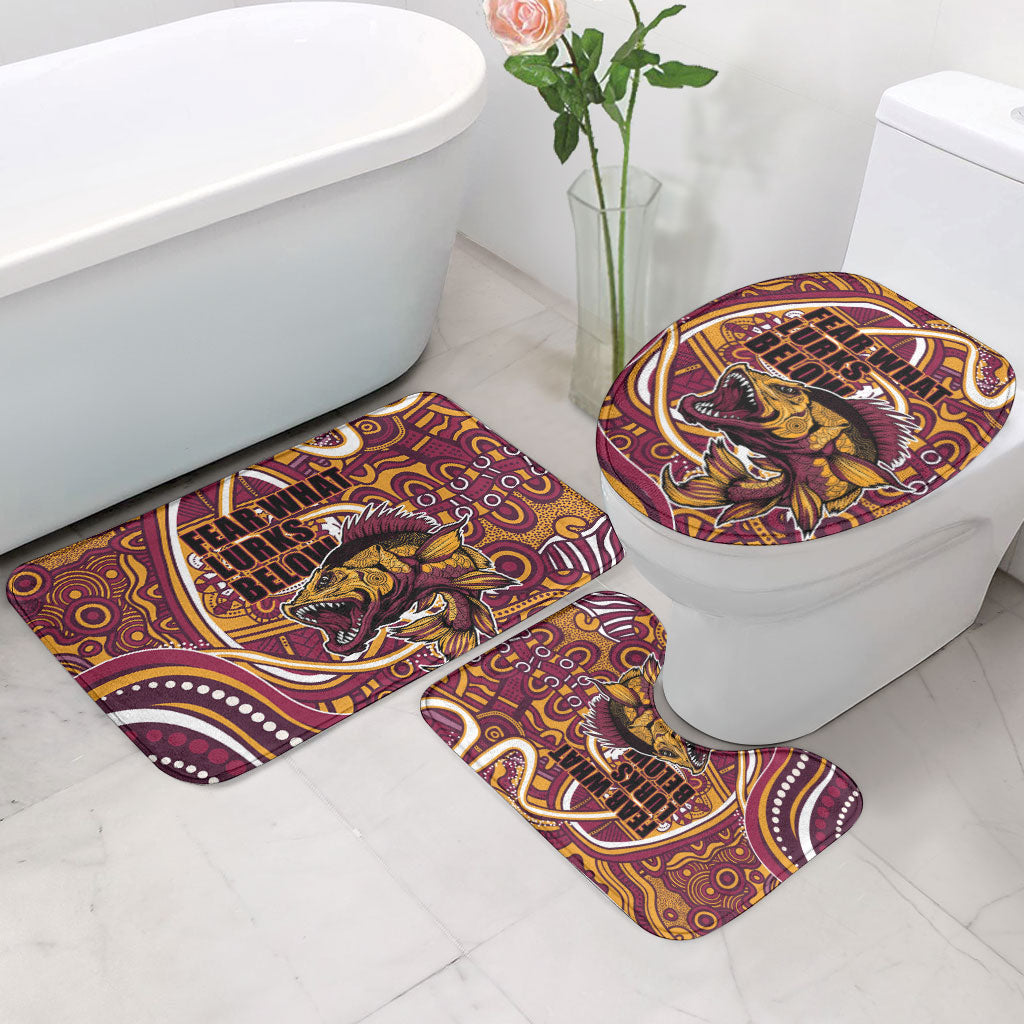 Aboriginal Barramundi Fishing Fear What Lurks Below Bathroom Set Indigenous Australian Dot Predatory Fish