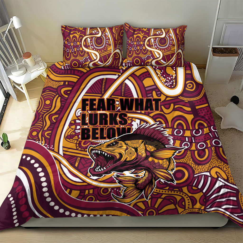 Aboriginal Barramundi Fishing Fear What Lurks Below Bedding Set Indigenous Australian Dot Predatory Fish