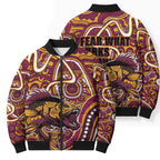 Aboriginal Barramundi Fishing Fear What Lurks Below Bomber Puffer Jacket Indigenous Australian Dot Predatory Fish