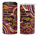 Aboriginal Barramundi Fishing Fear What Lurks Below 4 in 1 Can Cooler Tumbler Indigenous Australian Dot Predatory Fish