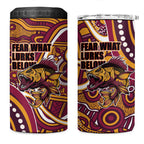 Aboriginal Barramundi Fishing Fear What Lurks Below 4 in 1 Can Cooler Tumbler Indigenous Australian Dot Predatory Fish