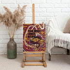 Aboriginal Barramundi Fishing Fear What Lurks Below Canvas Wall Art Indigenous Australian Dot Predatory Fish