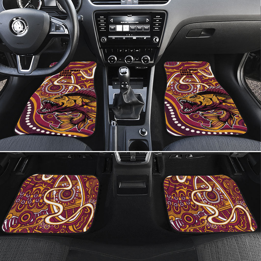 Aboriginal Barramundi Fishing Fear What Lurks Below Car Mats Indigenous Australian Dot Predatory Fish