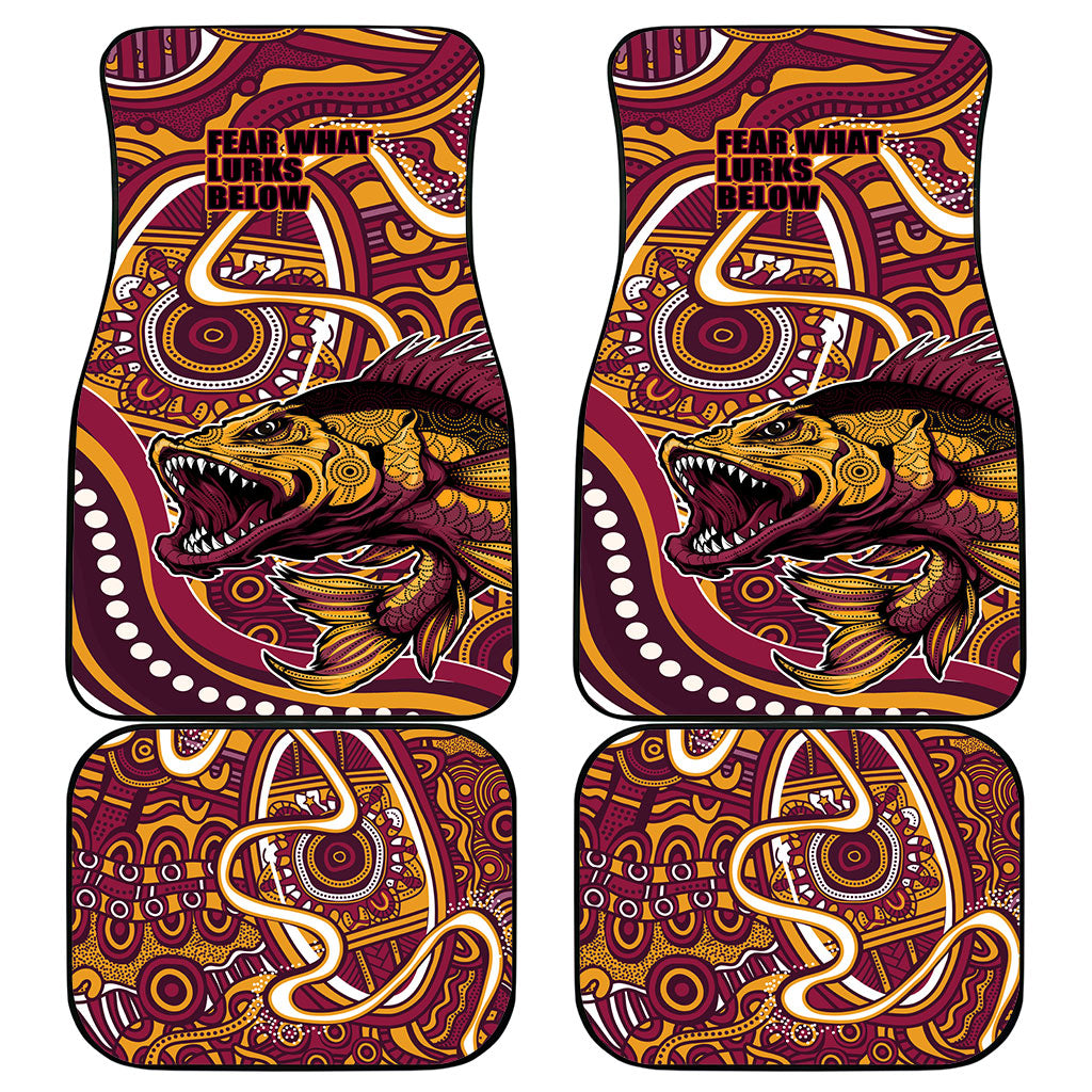 Aboriginal Barramundi Fishing Fear What Lurks Below Car Mats Indigenous Australian Dot Predatory Fish