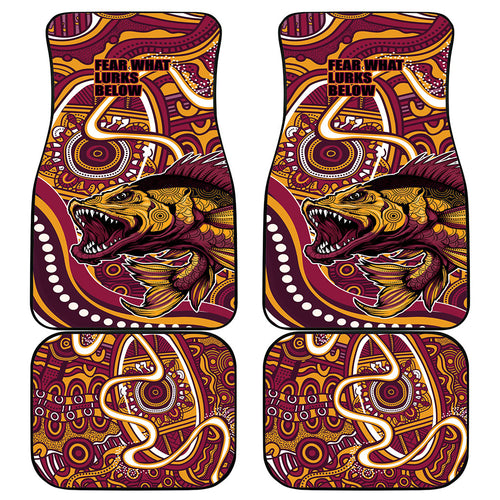 Aboriginal Barramundi Fishing Fear What Lurks Below Car Mats Indigenous Australian Dot Predatory Fish