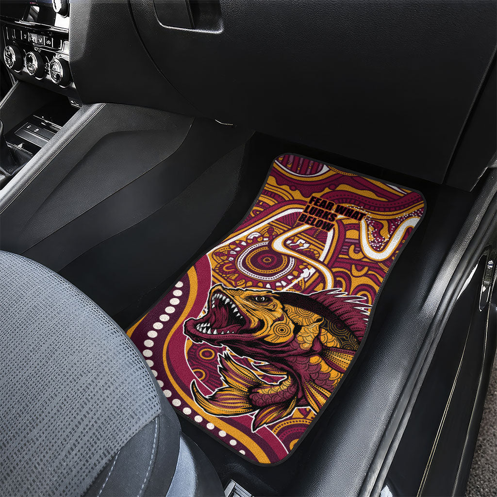 Aboriginal Barramundi Fishing Fear What Lurks Below Car Mats Indigenous Australian Dot Predatory Fish