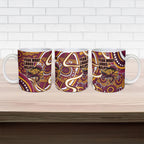 Aboriginal Barramundi Fishing Fear What Lurks Below Ceramic Mug Indigenous Australian Dot Predatory Fish