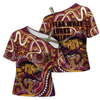 Aboriginal Barramundi Fishing Fear What Lurks Below Cross Shoulder Shirt Indigenous Australian Dot Predatory Fish
