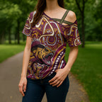 Aboriginal Barramundi Fishing Fear What Lurks Below Cross Shoulder Shirt Indigenous Australian Dot Predatory Fish