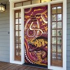 Aboriginal Barramundi Fishing Fear What Lurks Below Door Cover Indigenous Australian Dot Predatory Fish