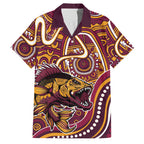 Aboriginal Barramundi Fishing Fear What Lurks Below Family Matching Mermaid Dress and Hawaiian Shirt Indigenous Australian Dot Predatory Fish
